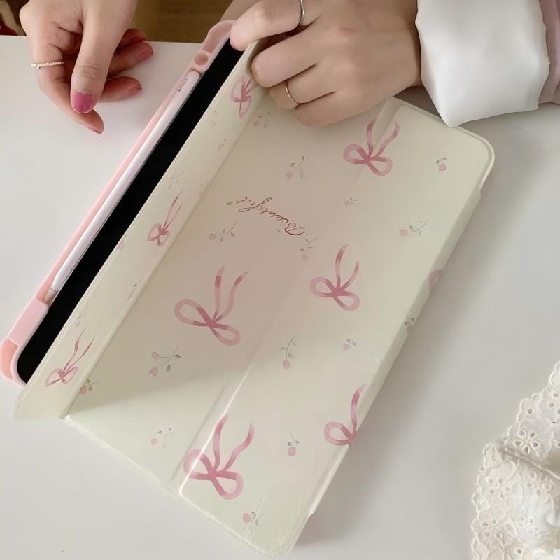 Pink Bowknot Mirror iPad Case - ArtGalleryZen