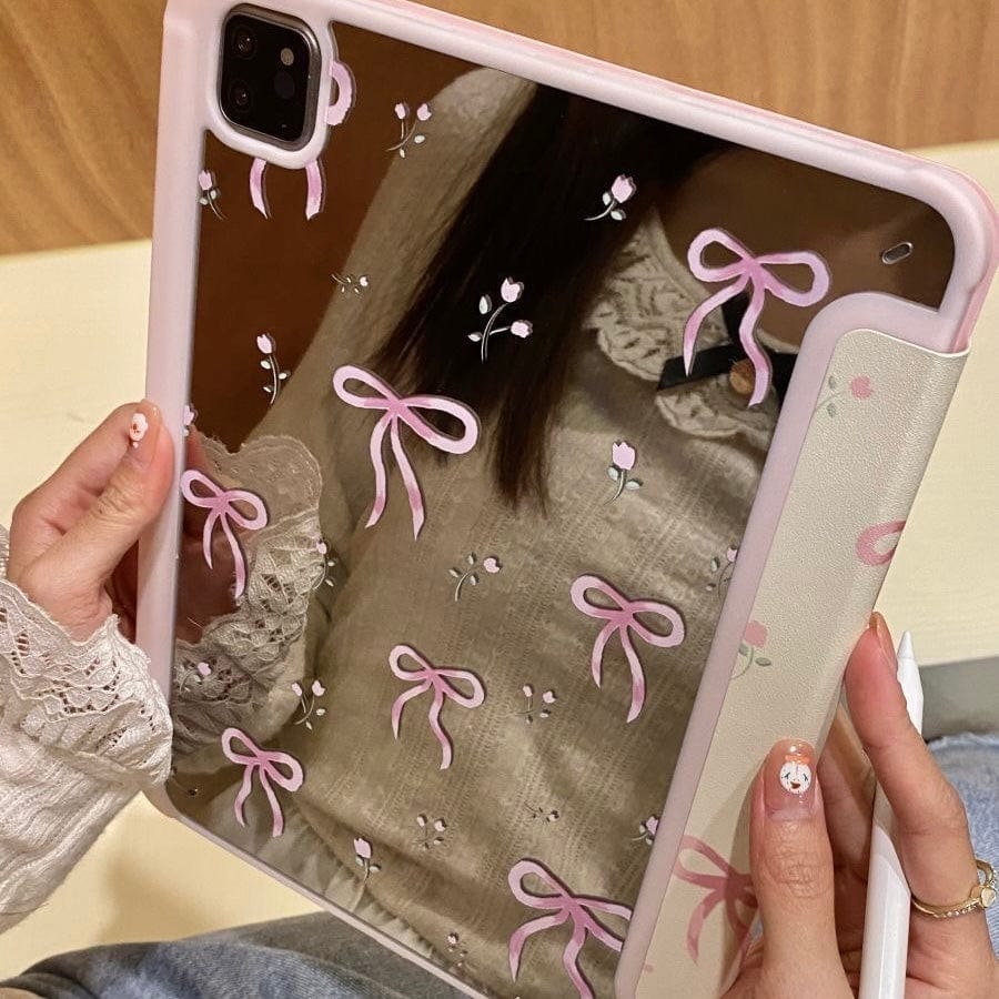 Pink Bowknot Mirror iPad Case - ArtGalleryZen
