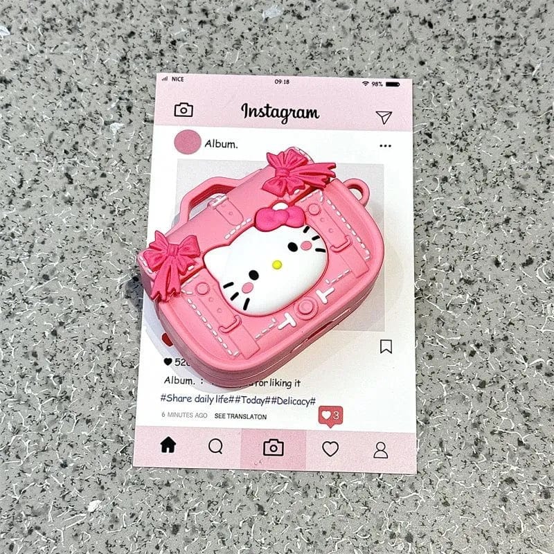 Pink Briefcase Hello Kitty AirPods Earphone Case With Lanyard