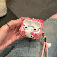 Thumbnail for Pink Briefcase Hello Kitty AirPods Earphone Case With Lanyard