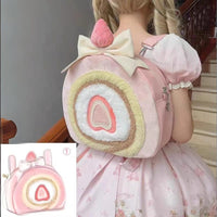 Thumbnail for Pink Cake Bow Backpack Crossbody Bag - ArtGalleryZen