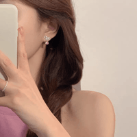 Thumbnail for Pink Crystal Bowknot Dangle Earrings - ArtGalleryZen