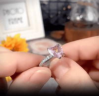 Thumbnail for Pink Crystal Heart Ring - ArtGalleryZen