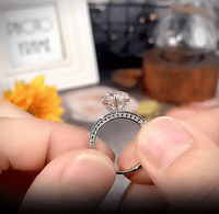 Thumbnail for Pink Crystal Heart Ring - ArtGalleryZen