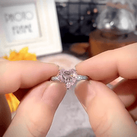 Thumbnail for Pink Crystal Heart Ring - ArtGalleryZen