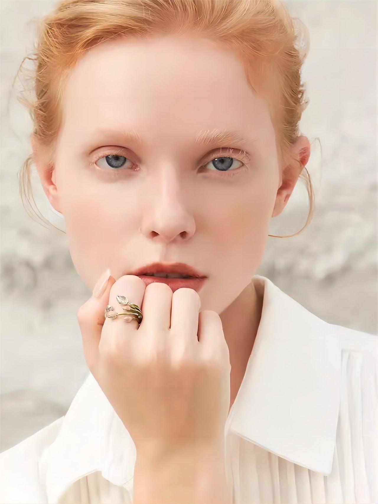 Pink Crystal Inlaid Enamel Tulip Ring - ArtGalleryZen