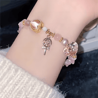 Thumbnail for Pink Crystal Lollipop Opal Heart Bracelet - ArtGalleryZen