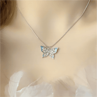 Thumbnail for Pink Enamel Butterfly Necklace - ArtGalleryZen
