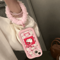 Thumbnail for Pink Floral Hello Kitty iPhone Case With Plush Accessories