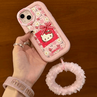 Thumbnail for Pink Floral Hello Kitty iPhone Case With Plush Accessories