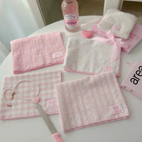 Thumbnail for Pink Heart Plaid Stripe Fabric Placemat - ArtGalleryZen