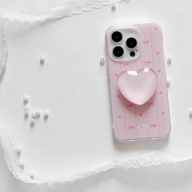 Pink Heart Stand iPhone Case - ArtGalleryZen