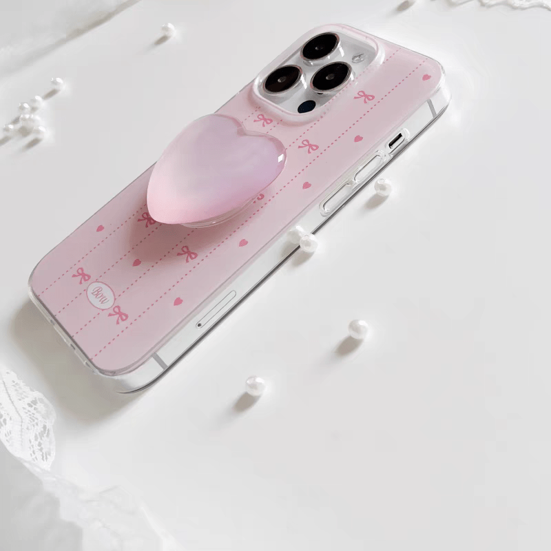 Pink Heart Stand iPhone Case - ArtGalleryZen