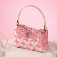 Thumbnail for Pink Heart Velvet Tote Bag - ArtGalleryZen