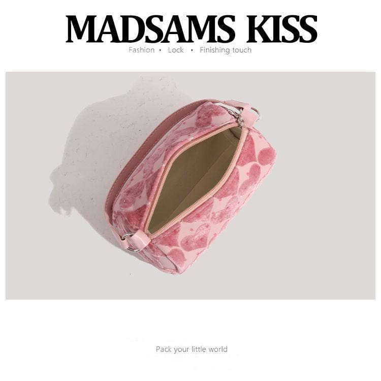 Pink Heart Velvet Tote Bag - ArtGalleryZen