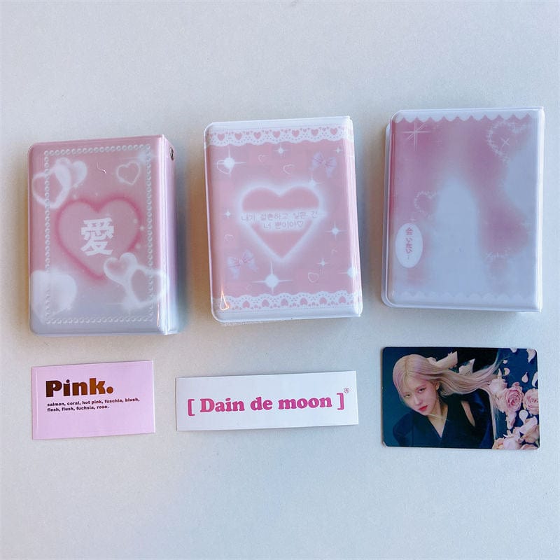 Pink Lace Bowknot Kpop 3 Inch Mini Photocard Album - ArtGalleryZen