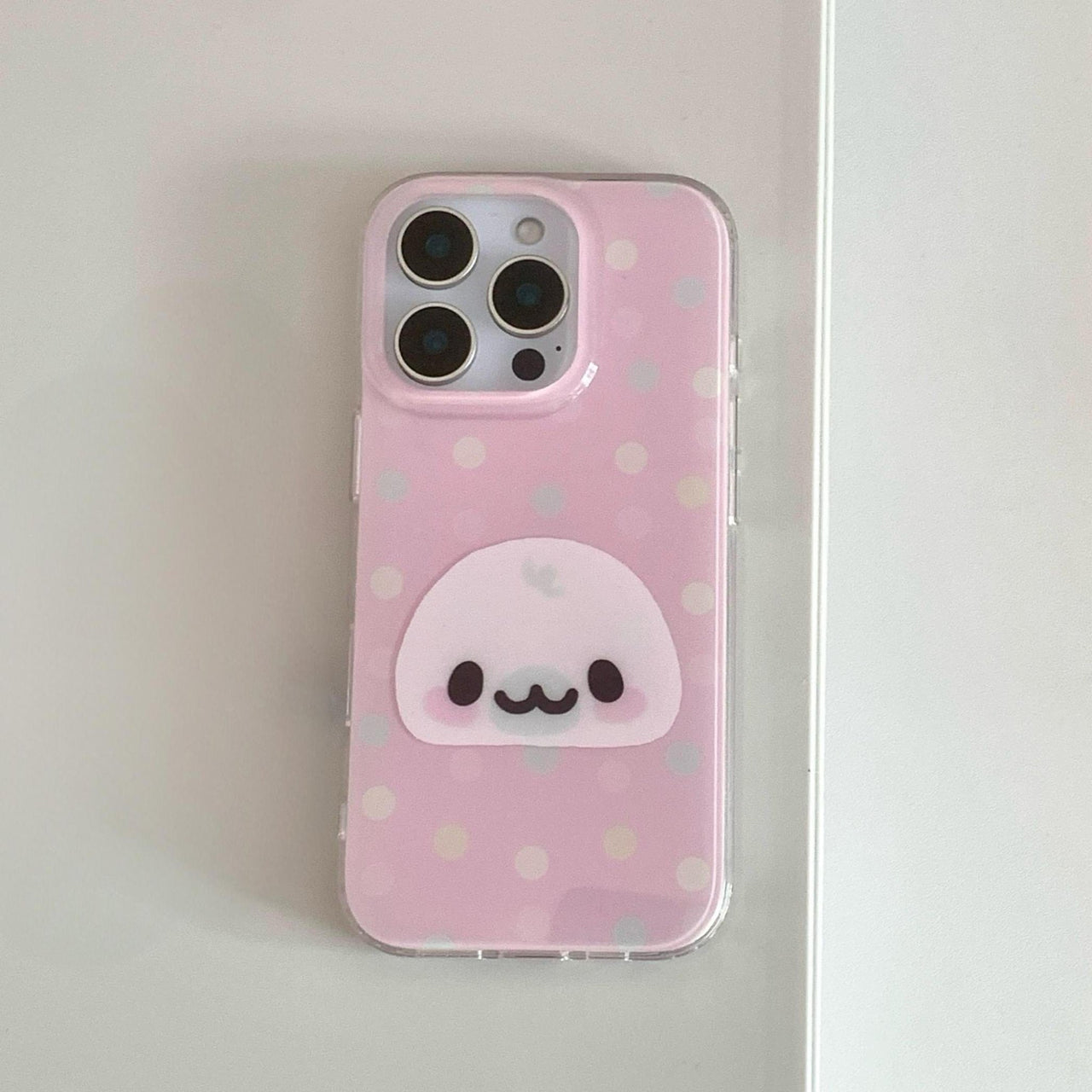 Pink Mamegoma Polka Dot iPhone Case - ArtGalleryZen