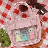 Thumbnail for Pink Mini Clear Doll Tote Bag Shoulder Leather Bag Doll Accessories - ArtGalleryZen