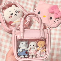 Thumbnail for Pink Mini Clear Doll Tote Bag Shoulder Leather Bag Doll Accessories - ArtGalleryZen