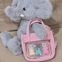 Thumbnail for Pink Mini Clear Doll Tote Bag Shoulder Leather Bag Doll Accessories - ArtGalleryZen