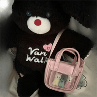 Thumbnail for Pink Mini Clear Doll Tote Bag Shoulder Leather Bag Doll Accessories - ArtGalleryZen