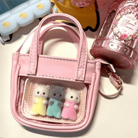 Thumbnail for Pink Mini Clear Doll Tote Bag Shoulder Leather Bag Doll Accessories - ArtGalleryZen