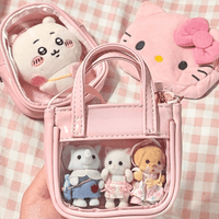 Thumbnail for Pink Mini Clear Doll Tote Bag Shoulder Leather Bag Doll Accessories