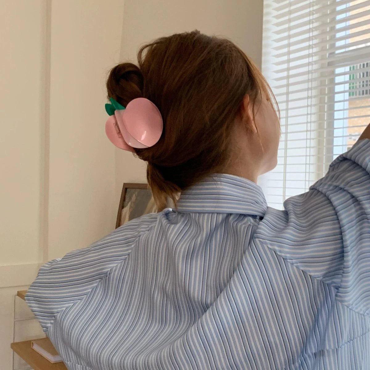 Pink Peach Hair Claw Clip - ArtGalleryZen