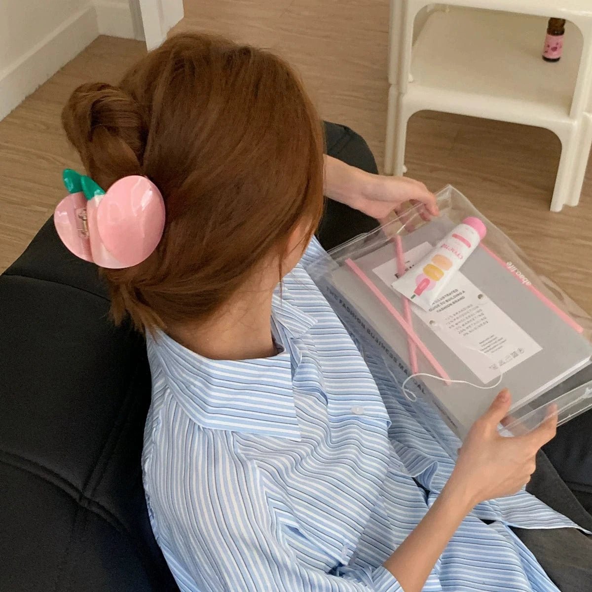 Pink Peach Hair Claw Clip - ArtGalleryZen