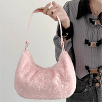 Thumbnail for Pink Plush One Shoulder Tote Bag - ArtGalleryZen