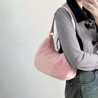 Thumbnail for Pink Plush One Shoulder Tote Bag - ArtGalleryZen