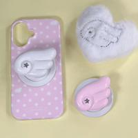 Thumbnail for Pink Polka Dots Angel Wing Magnetic Stand iPhone Case - ArtGalleryZen