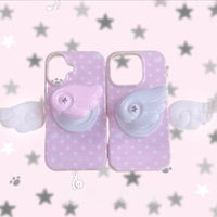 Thumbnail for Pink Polka Dots Angel Wing Magnetic Stand iPhone Case - ArtGalleryZen