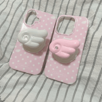 Thumbnail for Pink Polka Dots Angel Wing Magnetic Stand iPhone Case - ArtGalleryZen