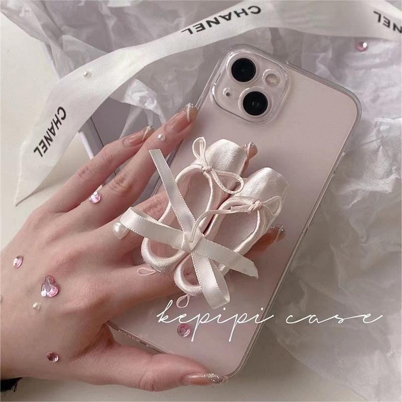 Pink Ribbon Dance Theatrical Stand iPhone Case - ArtGalleryZen