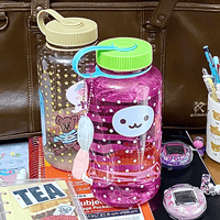 Thumbnail for Pink Smiley Polka Dots 1000ml Portable Water Cup - ArtGalleryZen