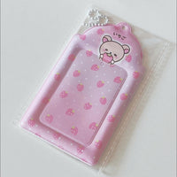 Thumbnail for Pink Stawberry Rilakkuma Kpop Keychain Photocard Holder - ArtGalleryZen