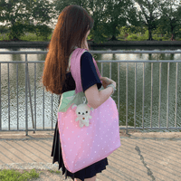 Thumbnail for Pink Strawberry Canvas Casual Shoulder Bag - ArtGalleryZen