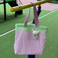 Thumbnail for Pink Strawberry Canvas Casual Shoulder Bag - ArtGalleryZen