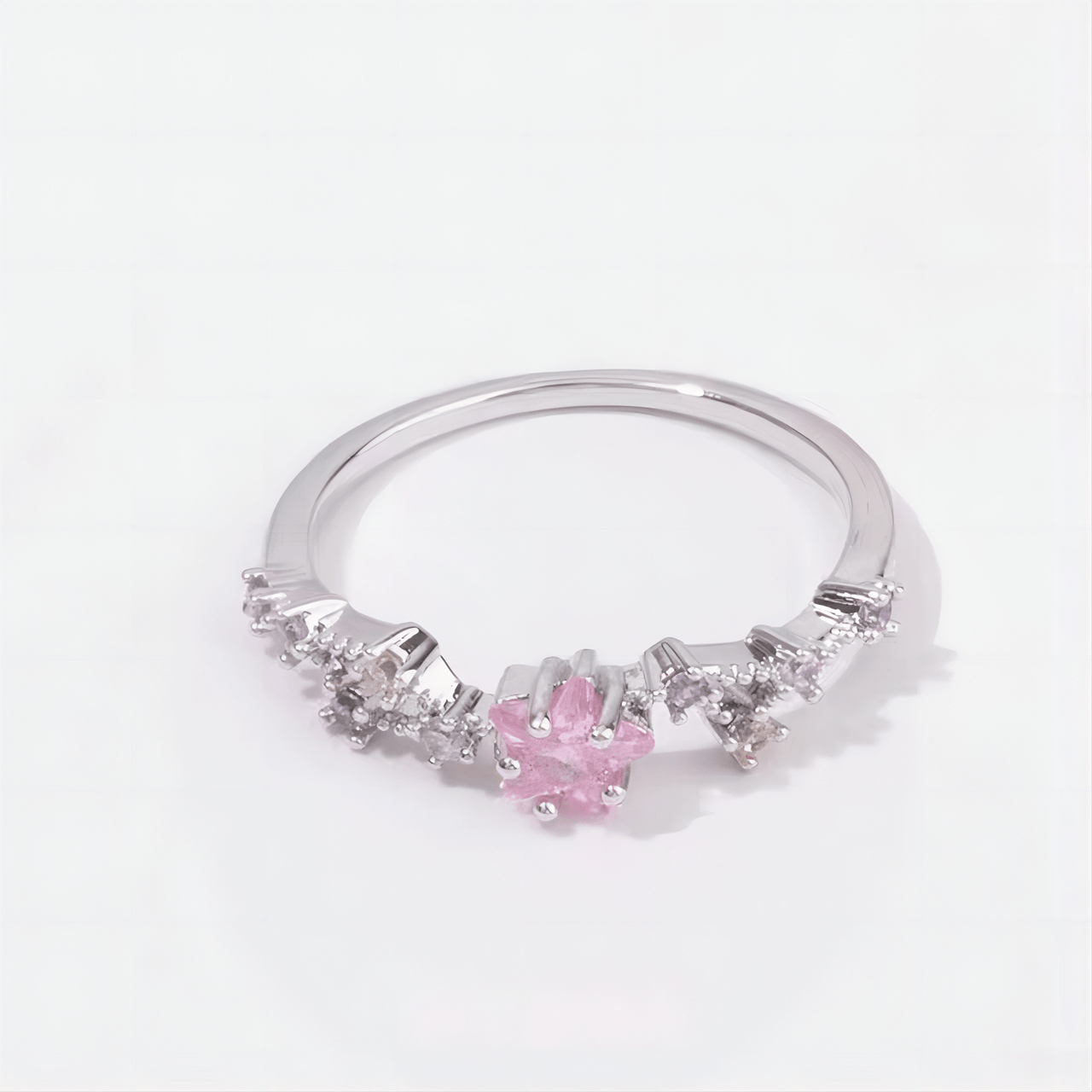 Pink Zirconia Star Heart Rings - ArtGalleryZen
