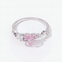 Thumbnail for Pink Zirconia Star Heart Rings - ArtGalleryZen
