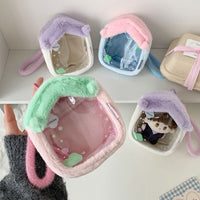 Thumbnail for Plush House Clear Display Keychain Bag Kawaii Doll Holder Pouch - ArtGalleryZen