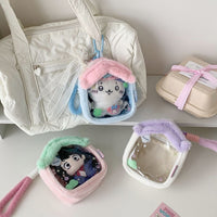 Thumbnail for Plush House Clear Display Keychain Bag Kawaii Doll Holder Pouch - ArtGalleryZen