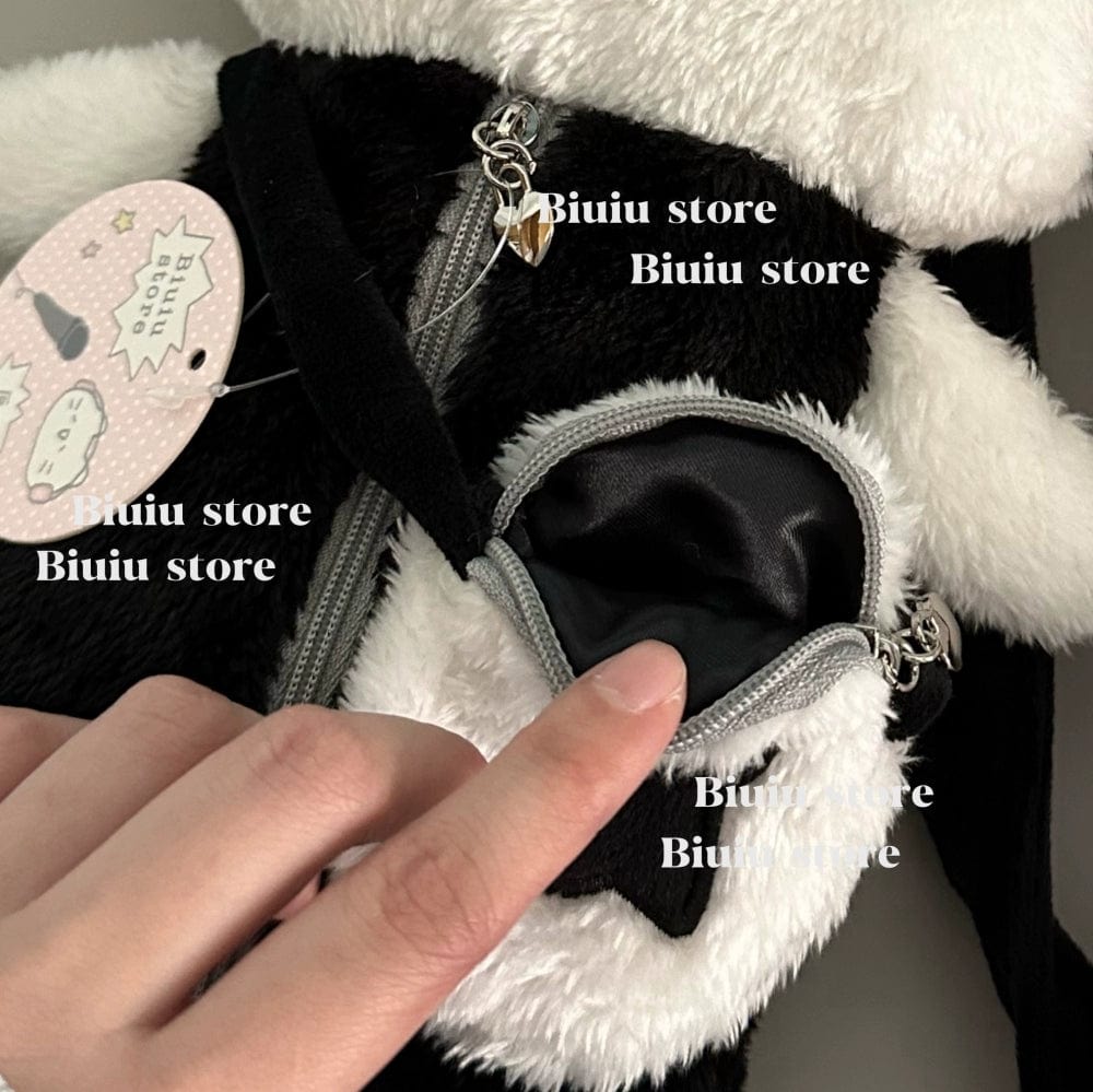 Plush Ribbit Cat Crossbody Bag - ArtGalleryZen