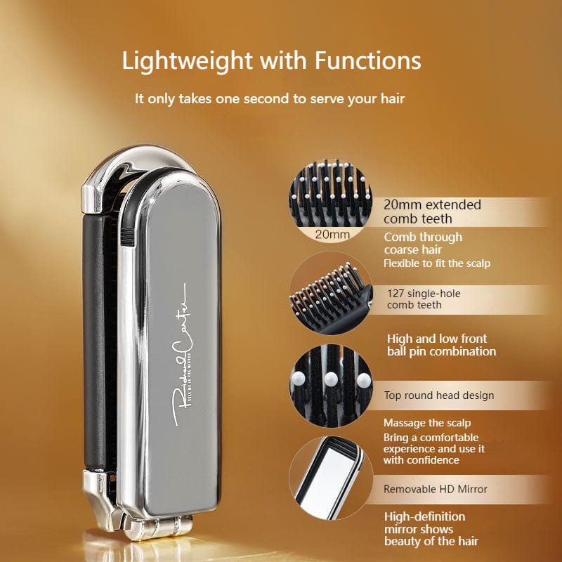 Portable Folding Cushion with Mirror Mini Massager Integrated Comb - ArtGalleryZen