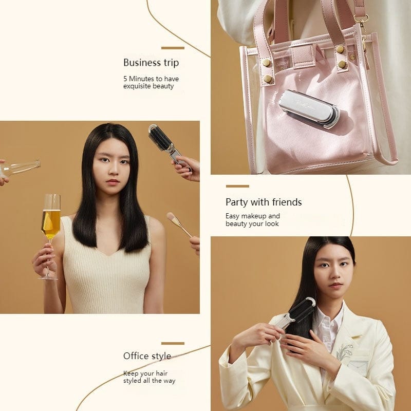 Portable Folding Cushion with Mirror Mini Massager Integrated Comb - ArtGalleryZen