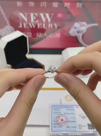 925 Sterling Silver Floral Moissanite Diamond Ring