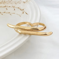 Thumbnail for Punk Exaggerated Long Bar Double Finger Ring - ArtGalleryZen