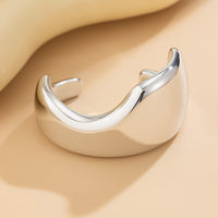 Thumbnail for Punk Irregular Curved Glossy Wide Cuff Bangle Bracelet - ArtGalleryZen