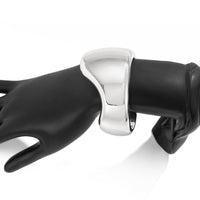 Thumbnail for Punk Irregular Curved Glossy Wide Cuff Bangle Bracelet - ArtGalleryZen